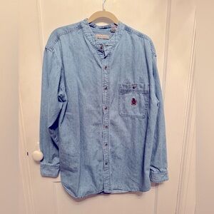 Vintage Y2K 90's Bugle Boy Button Down Denim Shirt Blue Jean Men’s XL
